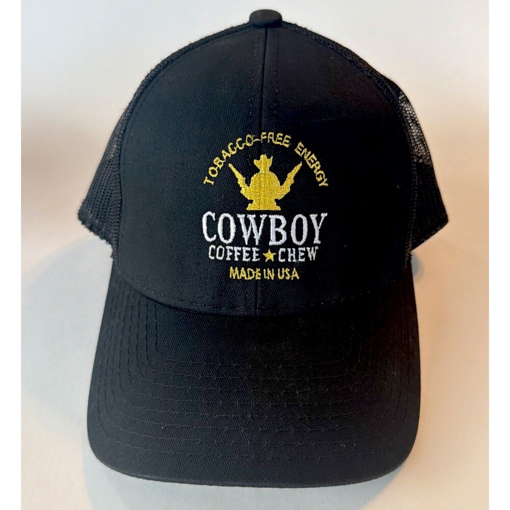 COWBOY COFFEE CHEW Embroidered Trucker Hat Mesh Back Retro Snapback Cap USA